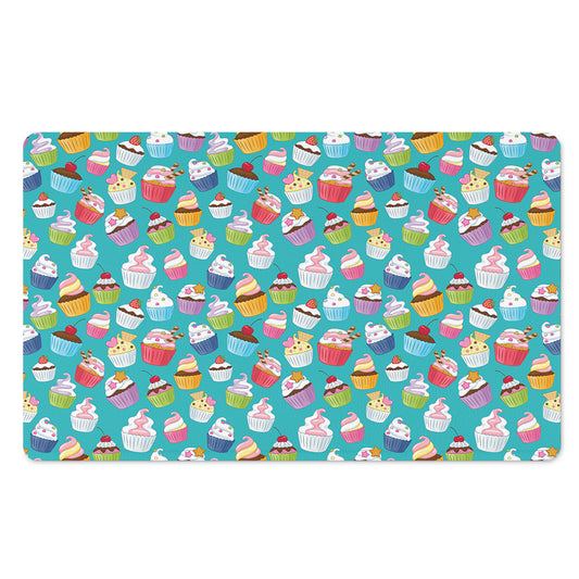 Cartoon Cupcake Pattern Print Polyester Doormat