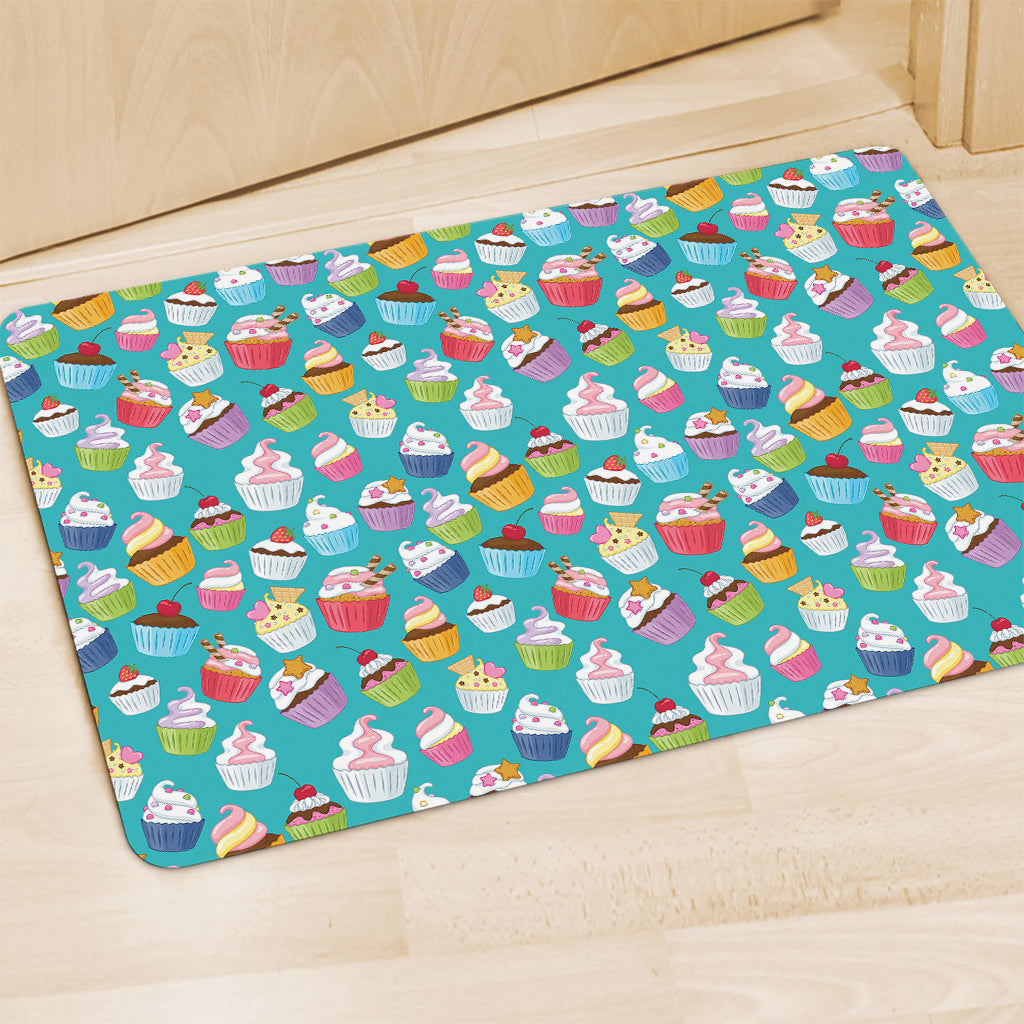 Cartoon Cupcake Pattern Print Polyester Doormat