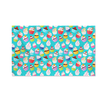 Cartoon Cupcake Pattern Print Polyester Flag
