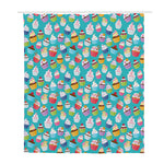 Cartoon Cupcake Pattern Print Polyester Shower Curtain