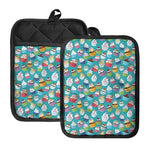 Cartoon Cupcake Pattern Print Pot Holders With Pocket