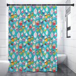 Cartoon Cupcake Pattern Print Premium Shower Curtain