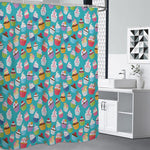 Cartoon Cupcake Pattern Print Premium Shower Curtain