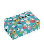 Cartoon Cupcake Pattern Print Rectangle Tissue Box Cover