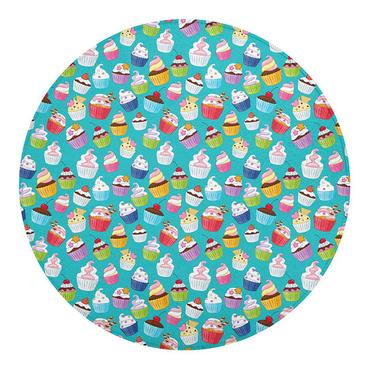 Cartoon Cupcake Pattern Print Round Blanket