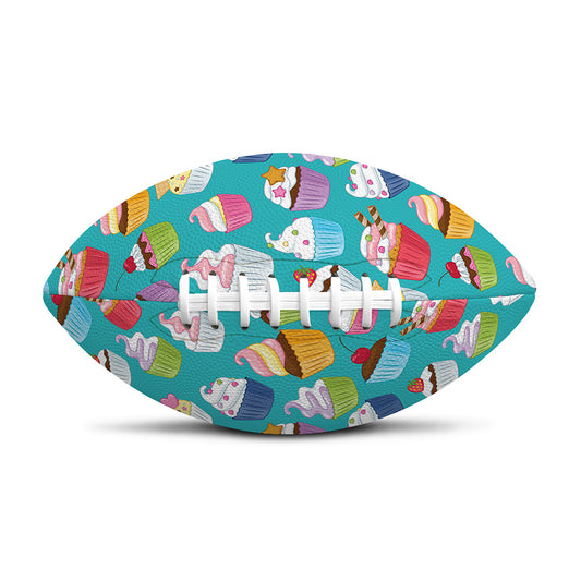 Cartoon Cupcake Pattern Print Rugby Ball
