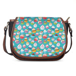 Cartoon Cupcake Pattern Print Saddle Bag
