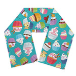 Cartoon Cupcake Pattern Print Scarf
