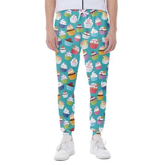 Cartoon Cupcake Pattern Print Scuba Joggers
