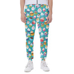Cartoon Cupcake Pattern Print Scuba Joggers