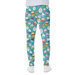 Cartoon Cupcake Pattern Print Scuba Joggers