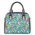 Cartoon Cupcake Pattern Print Shoulder Handbag