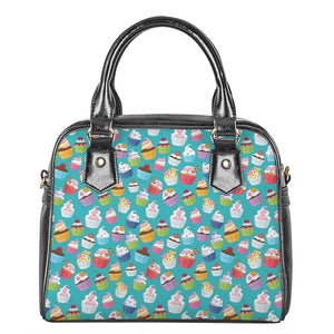 Cartoon Cupcake Pattern Print Shoulder Handbag