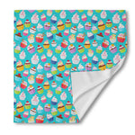 Cartoon Cupcake Pattern Print Silk Bandana