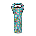 Cartoon Cupcake Pattern Print Single Neoprene Wine Tote