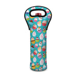 Cartoon Cupcake Pattern Print Single Neoprene Wine Tote