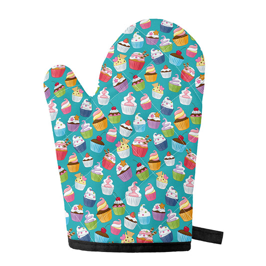 Cartoon Cupcake Pattern Print Single Oven Mitt
