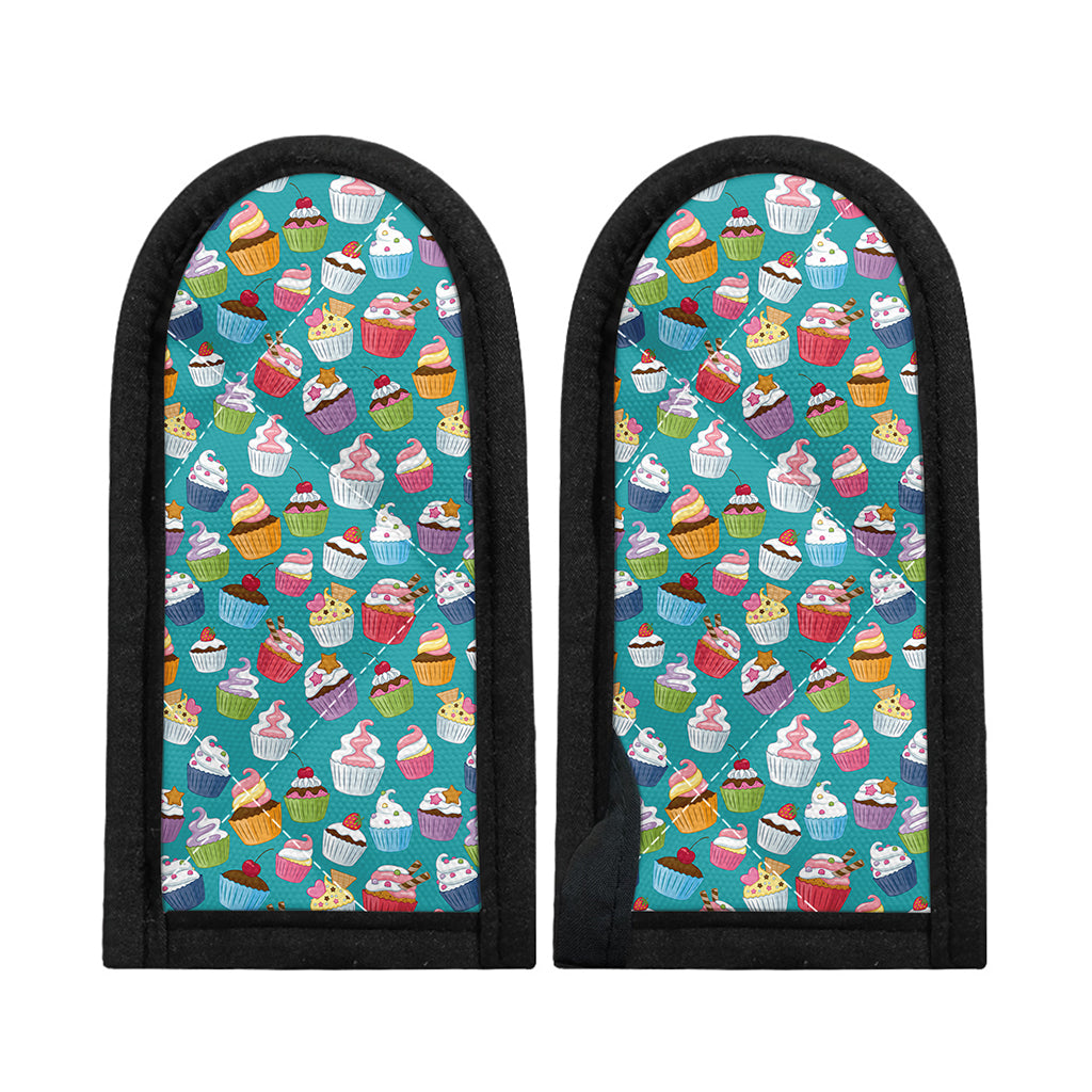 Cartoon Cupcake Pattern Print Skillet Handle Cover