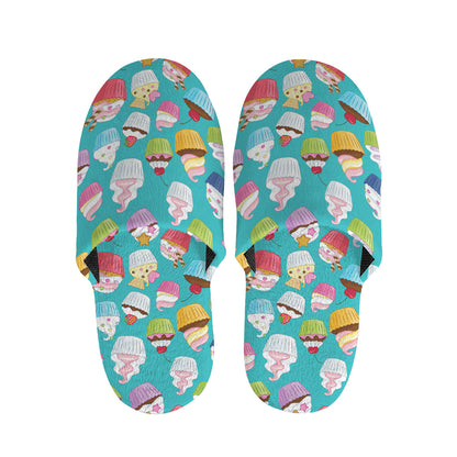 Cartoon Cupcake Pattern Print Slippers
