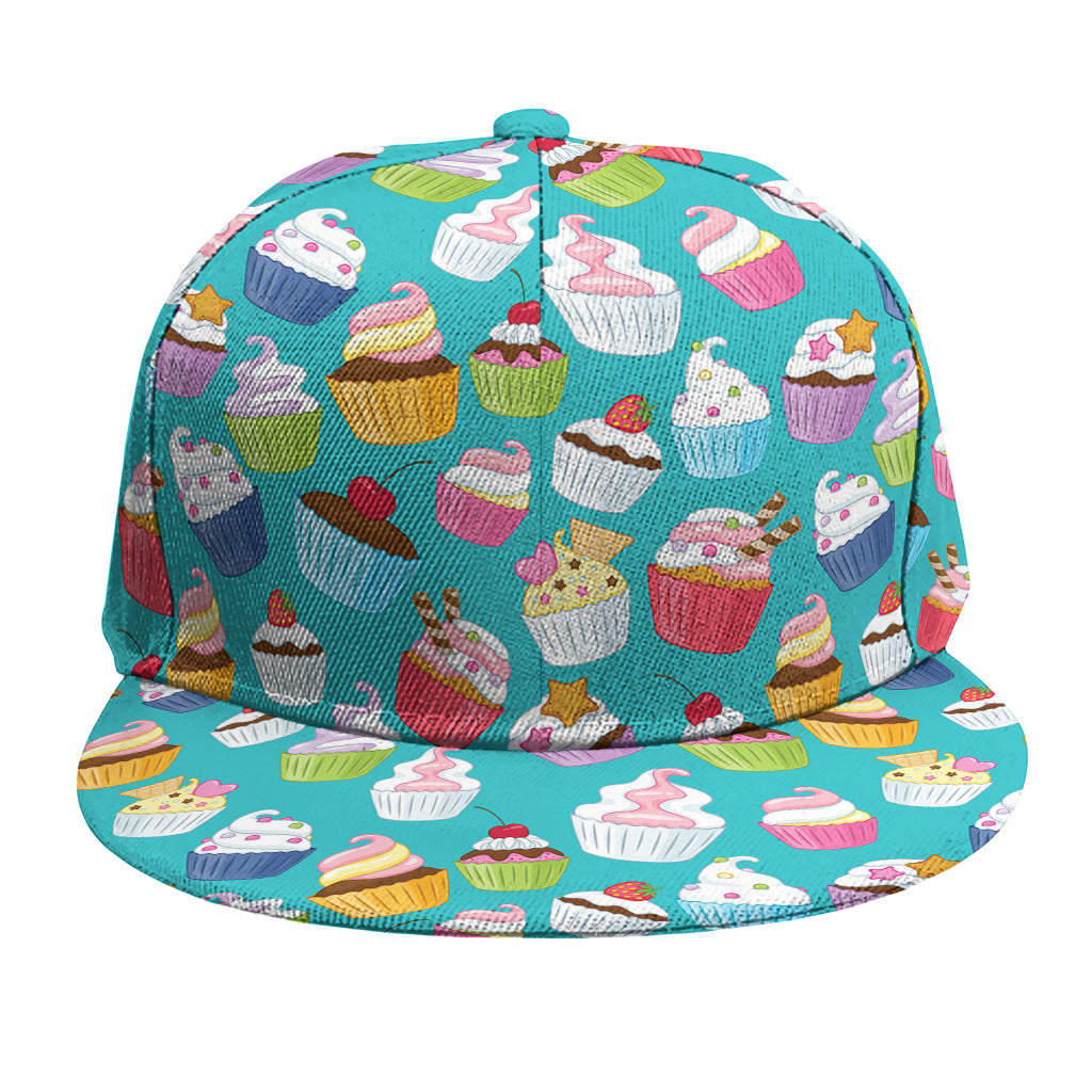 Cartoon Cupcake Pattern Print Snapback Cap