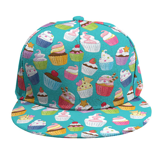 Cartoon Cupcake Pattern Print Snapback Cap