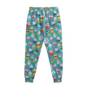 Cartoon Cupcake Pattern Print Sweatpants