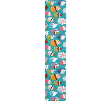 Cartoon Cupcake Pattern Print Table Runner
