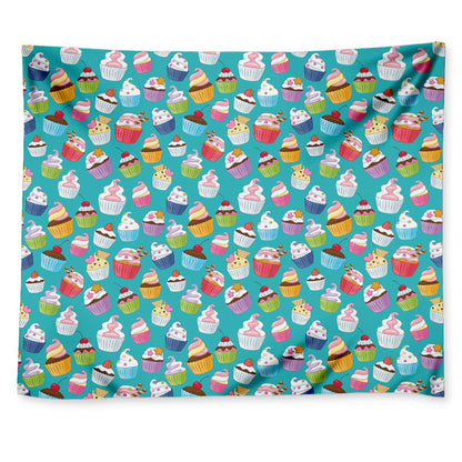 Cartoon Cupcake Pattern Print Tapestry