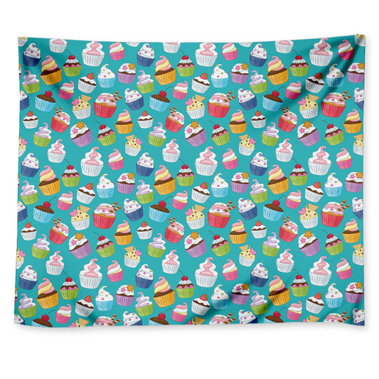 Cartoon Cupcake Pattern Print Tapestry