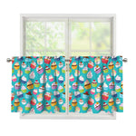 Cartoon Cupcake Pattern Print Tier Curtains