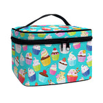 Cartoon Cupcake Pattern Print Travel Makeup Bag
