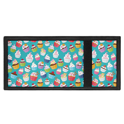 Cartoon Cupcake Pattern Print Trifold Wallet