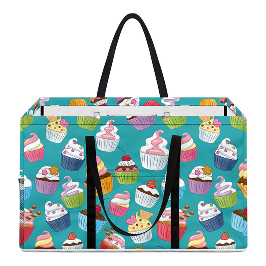 Cartoon Cupcake Pattern Print Utility Tote Bag