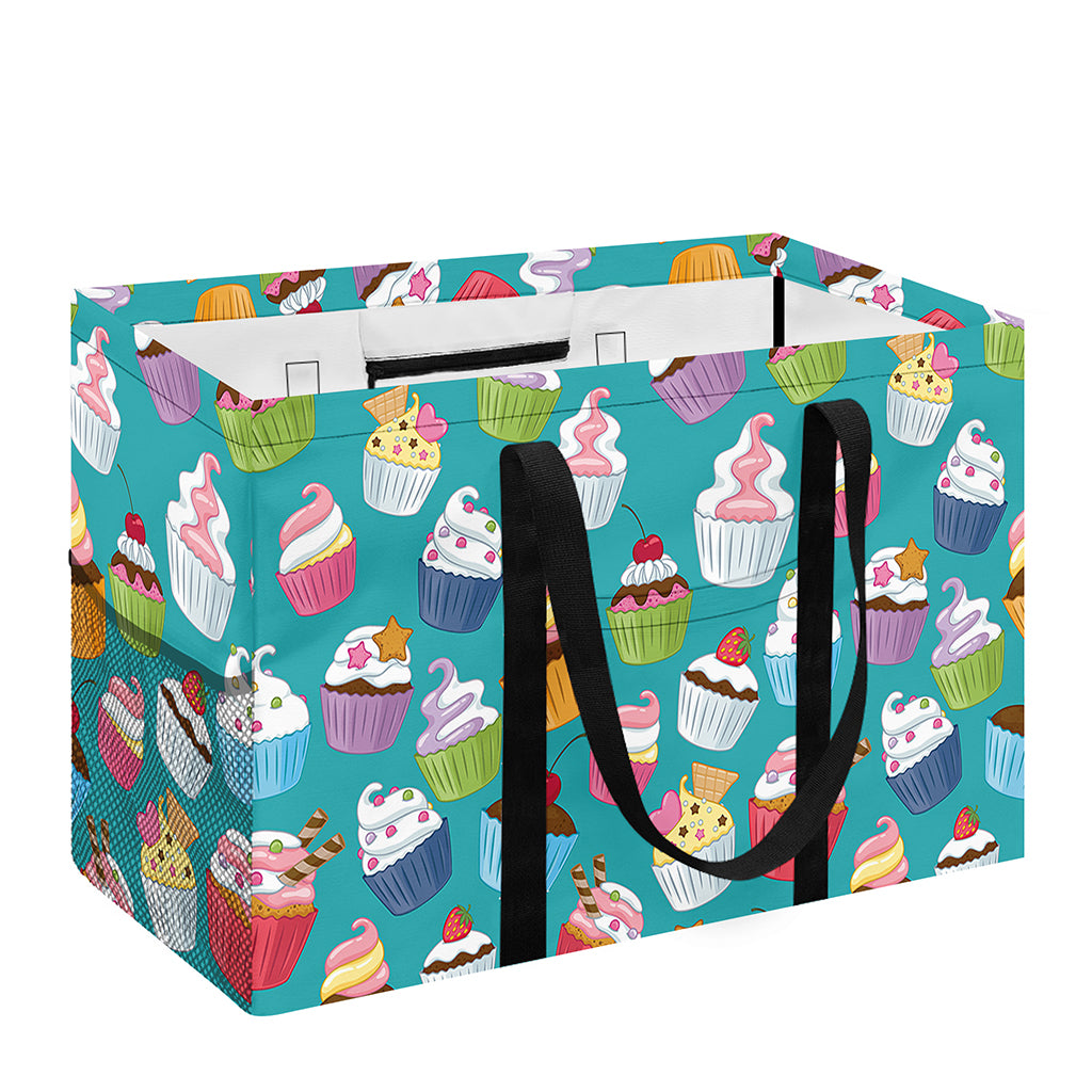 Cartoon Cupcake Pattern Print Utility Tote Bag