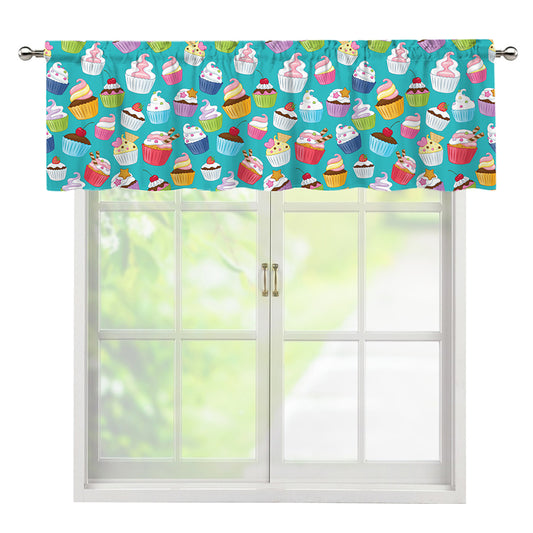Cartoon Cupcake Pattern Print Window Valance