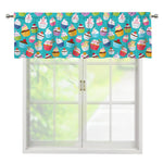 Cartoon Cupcake Pattern Print Window Valance