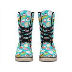 Cartoon Cupcake Pattern Print Winter Boots