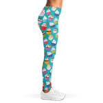 Cartoon Cupcake Pattern Print Women's Leggings