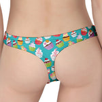 Cartoon Cupcake Pattern Print Women's Thong