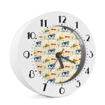 Cartoon Dairy Cow Farm Pattern Print Alarm Clock