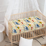 Cartoon Dairy Cow Farm Pattern Print Baby Crib Sheet
