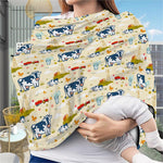 Cartoon Dairy Cow Farm Pattern Print Baby Seat Cover