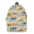 Cartoon Dairy Cow Farm Pattern Print School Backpack