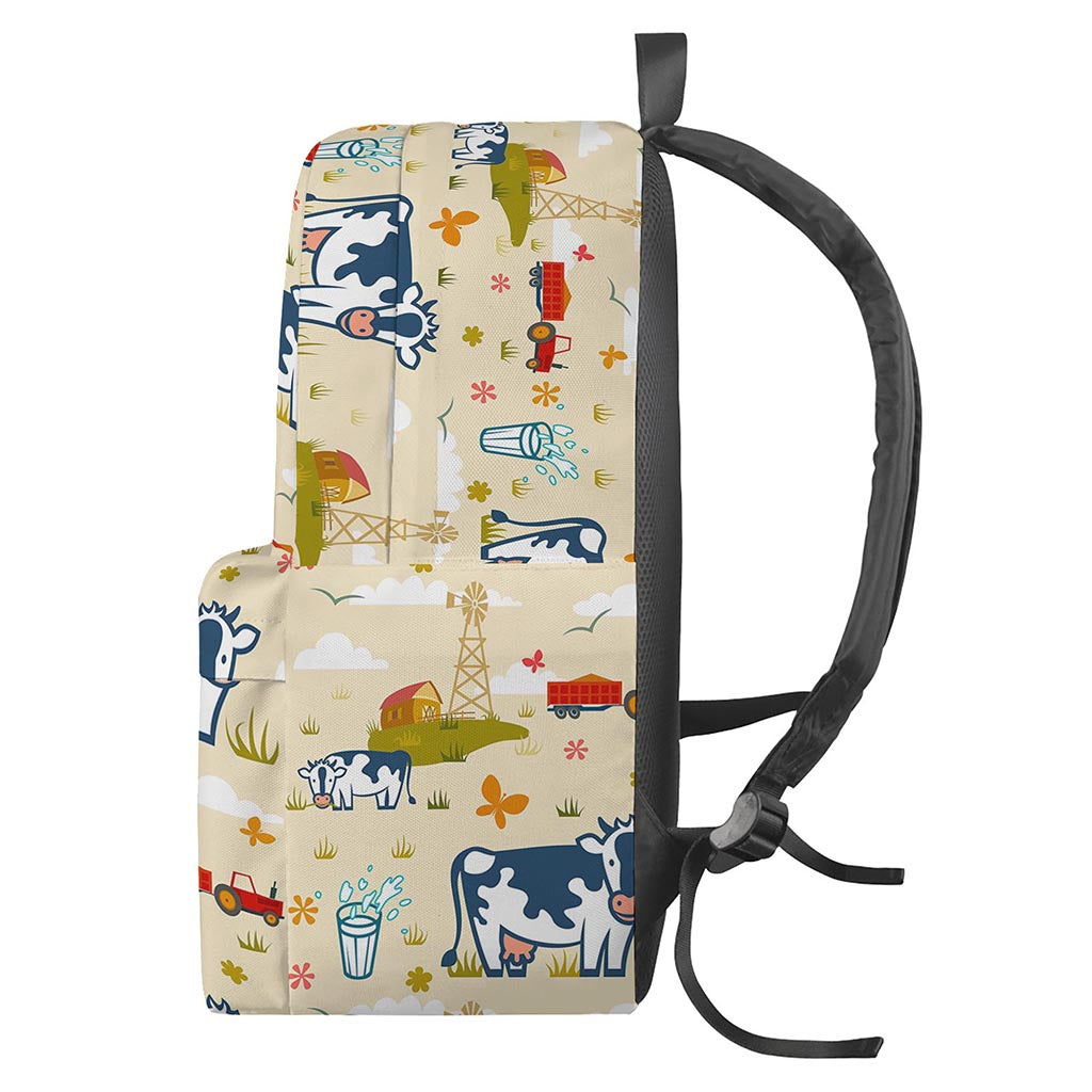 Cartoon Dairy Cow Farm Pattern Print Backpack