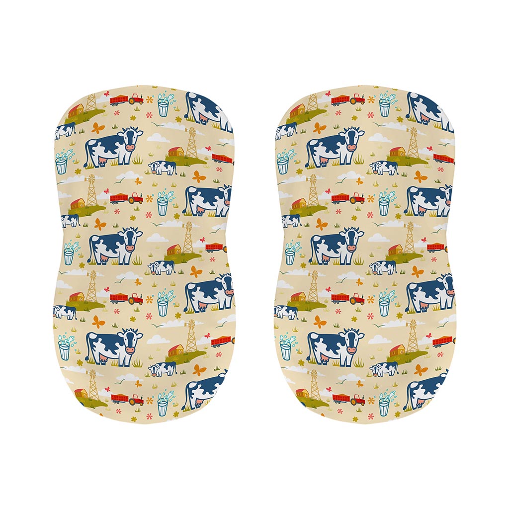 Cartoon Dairy Cow Farm Pattern Print Bar Stool Covers