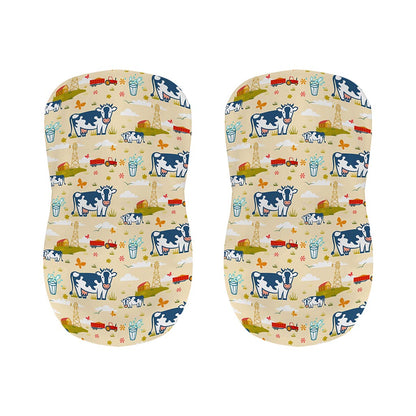 Cartoon Dairy Cow Farm Pattern Print Bar Stool Covers