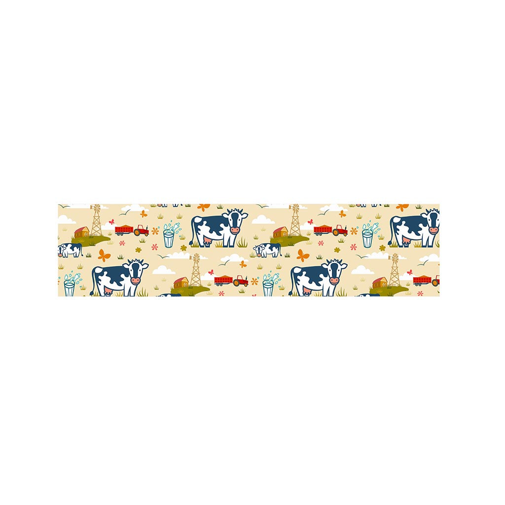 Cartoon Dairy Cow Farm Pattern Print Bed Runner