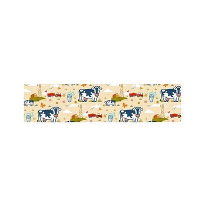 Cartoon Dairy Cow Farm Pattern Print Bed Runner
