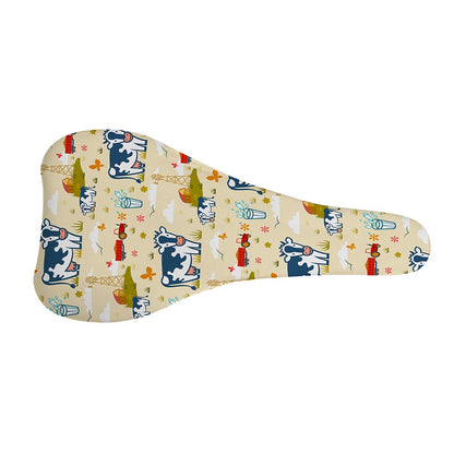 Cartoon Dairy Cow Farm Pattern Print Bicycle Seat Cover