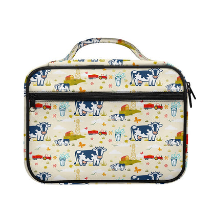 Cartoon Dairy Cow Farm Pattern Print Briefcase Bible Bag